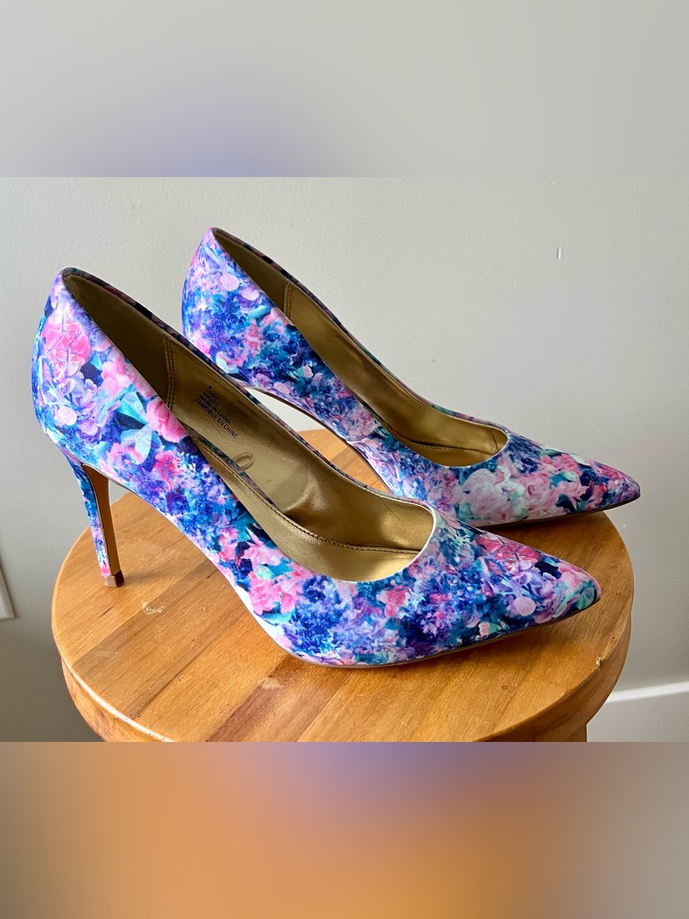 Sears Floral Pink and Purple Pointed-Toe High Heels Size 8 - Going Out Y2K Party - Picture 4 of 10